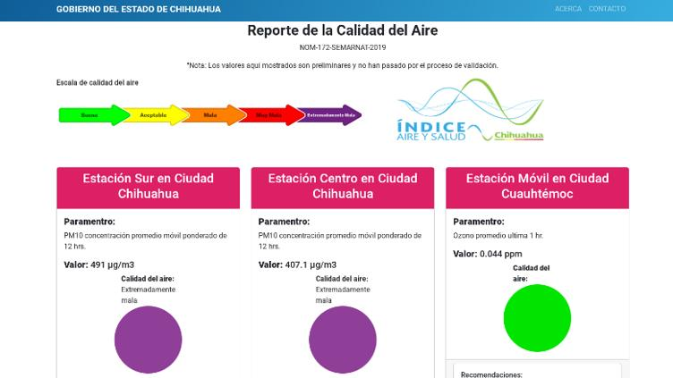 Alertan por calidad del aire “extremadamente mala” en Chihuahua
