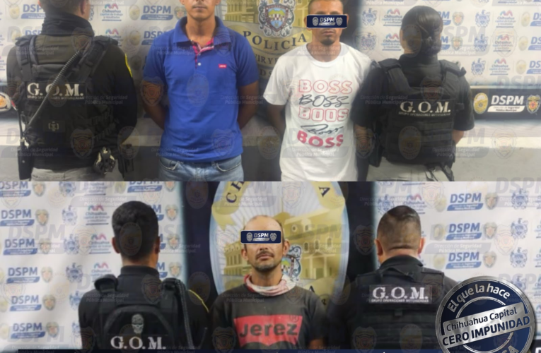 Detienen a tres personas por presunta posesión de drogas en Chihuahua capital